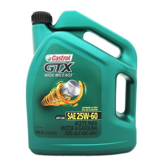 Aceite Alto Kilometraje Castrol GTX HM 25W-60 de 4.73 Litros