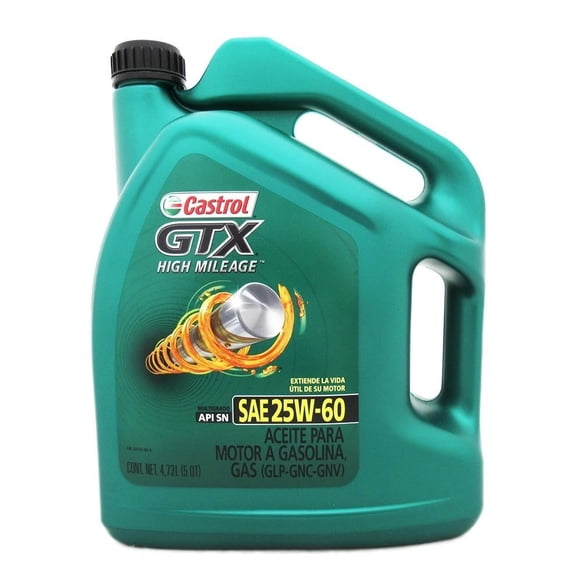 Aceite Alto Kilometraje Castrol GTX HM 25W-60 de 4.73 Litros