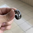 thumbnail image 6 of Wedding Ring Men Women 8mm Black Tungsten Wedding Band Arrow Antler & Wood, 6 of 7
