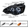 thumbnail image 3 of Spec-D Tuning Glossy Black Housing Smoke Lens Halo Projector Headlights Compatible with 2002-2004 Acura RSX, Left + Right Pair Headlamps Assembly, 3 of 15