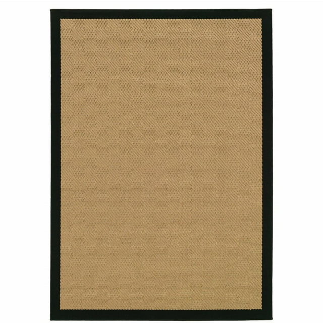 HomeRoots Beige and Black Plain Indoor Outdoor Area Rug, 3' x 5', Stain-Resistant, Durable, 1 Count
