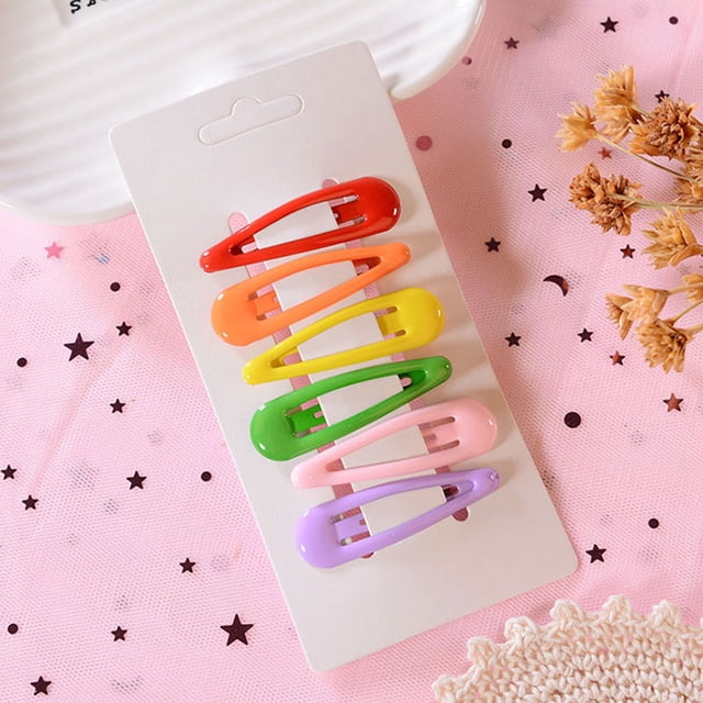 Épingle à Cheveux Mode pour Femmes en Forme de Goutte d'Eau Colorée, Accessoires pour Cheveux, 6 Pcs