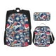 thumbnail image 1 of Disketp cool rock Skull Mochila Estampada de Gran Capacidad con Lonchera y Estuche, Set de 3 Piezas para Estudiantes, 1 of 7