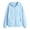 Sky Blue, variant on Girls Boys Full Zip Up Hooded Sweatshirt Fleece Lined Jacket Oversized Drop Shoulder Hoodie Solid Basic Sweatshirts Outerwear