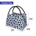 thumbnail image 2 of Yiaed black Skull white Print Lunch box lunch bag Portable Insulated Lunch Box for Women Men Cooler Tote Bag with Front Pocket for Work Picnic Travel, 2 of 6