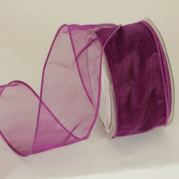 The Ribbon People Plum Organza Wired Craft Ribbon 2" x 27 Yards
