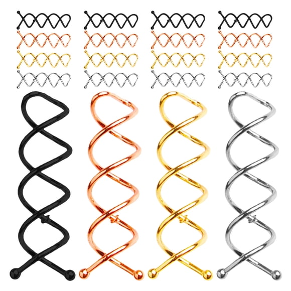 SEWCHICS 40Pcs Spiral Hair Pins Metal Bun Clips with Rounded Tips for Secure Elegant Hair Styling