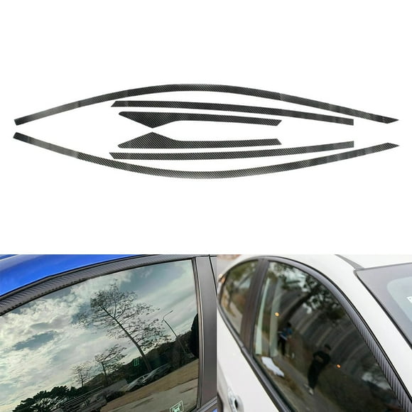 Chrome Delete Blackout for Window Trim for Honda Civic Sedan 16-20 Carbon Fiber