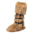 thumbnail image 2 of Women's Warm Fuzzy Knee High Boots Buckle Strap Flat Sole Winter Outdoor Comfort Shoes, 2 of 8
