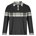 thumbnail image 4 of Zylanna Men's Long Sleeve Polo Shirts, Color Block Spring Fall Slim Fit Turndown Collar Casual Pullover Tops for Man Black, 4 of 6