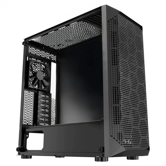 VEVOR Caja para juegos de PC de torre media con 4 ventiladores de 120 mm para ATX/M-ATX/ITX