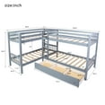 thumbnail image 7 of L-Shaped Twin Bunk Bed with Drawers Wood L-Shaped Corner Bunk Bed Frame with Drawers for 4 Bunk Bed, 7 of 7