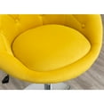 thumbnail image 6 of Noas Velvet Upholstered Tufted Back Swivel Accent Chair in Yellow, 6 of 13