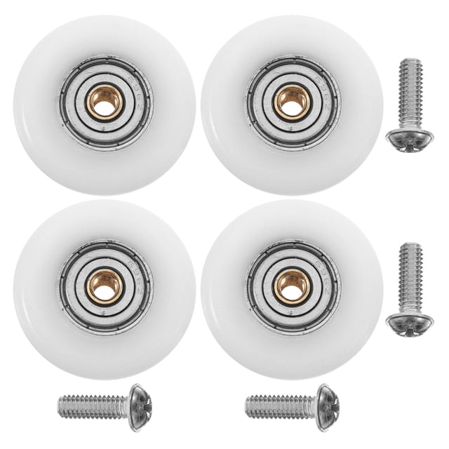OFFIGAM 4 Pcs Rouleaux de Porte de Douche de Rechange Roue Plate en Cuivre pour Porte Coulissante en Verre Blanc