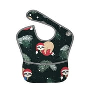 Bingfone Mess-Proof Baby Bib - Waterproof Bib For Baby Boy Or Girl With Food Catcher Pocket, Unisex-Baby Sloths Sleeping