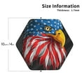 thumbnail image 2 of Picia Eagle Head With American Flag Printed Leather Coasters for Drinks, 4" Drink Coasters Set of 4 for Tabletop Protection, Handmade Luxurious Home Décor and Housewarming Gift -Hexagon, 2 of 6