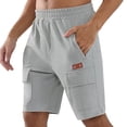 thumbnail image 2 of Corduroy Shorts for Men Summer Casual Breathable Elastic Waist Straight Leg Relaxed Fit Shorts with Pockets, 2 of 4