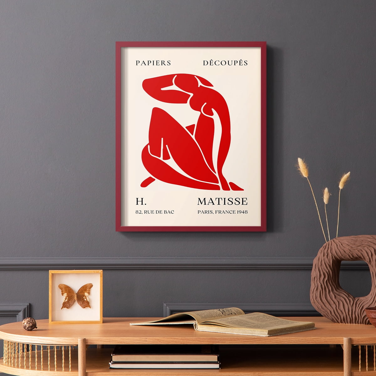 Matisse CLXVIII Framed Print in Red Solid Wood 8 x 10 Framed Print