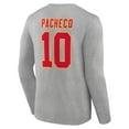 thumbnail image 3 of Men's Isiah Pacheco Gray Kansas City Chiefs Icon Player Name & Number Long Sleeve T-Shirt, 3 of 3