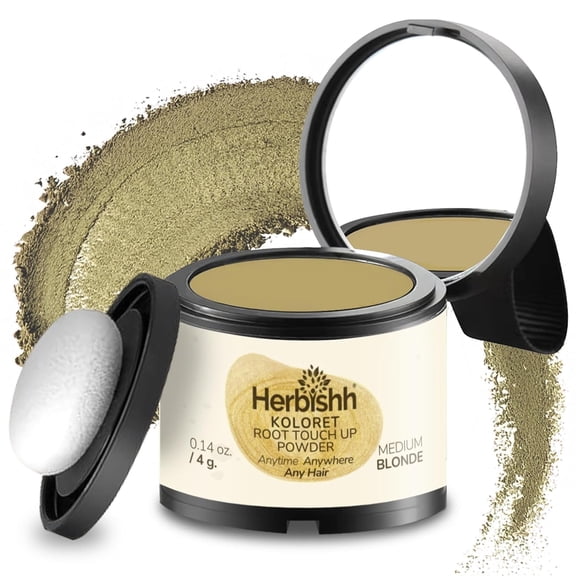 Koloret Root Touch Up Powder– Medium Blonde Powder for Women & Men, Instant Root Cover Up for Gray Coverage, Hairline Concealer for Thinning Hair & Bald Spots, Water-Resistant & Smudge-Proof, 4g