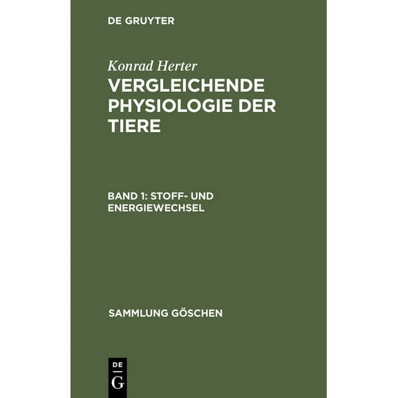 Sammlung Göschen: Stoff- Und Energiewechsel (Hardcover)
