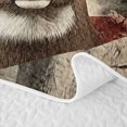 thumbnail image 5 of Castle Fairy Animal Deer Quilt King for Teens,Rustic American Flag King Coverlet Set,Red Blue Brown, 5 of 7