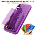 thumbnail image 3 of Dteck Case for iPhone 16 Plus Shockproof  Wallet Case with Card Holder (3-4 Cards) & Hidden Mirror, Military Grade Drop Protection, Rugged Protective Flip Cover for iPhone 16 Plus,Darkpurple, 3 of 7