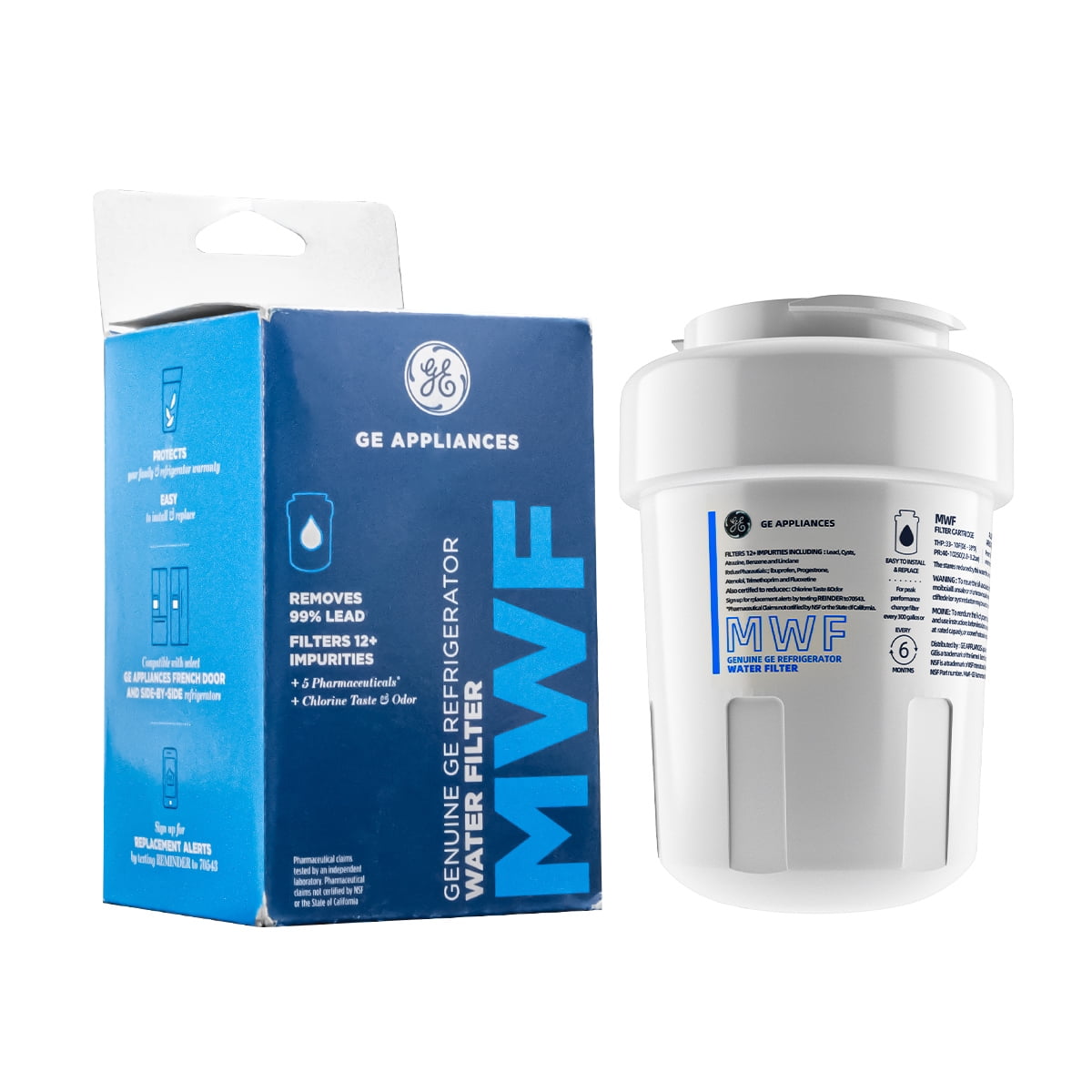 2 Pack MWF Refrigerator Water Filter Replacement , Compatible with SmartWater MWF, MWFINT, MWFP