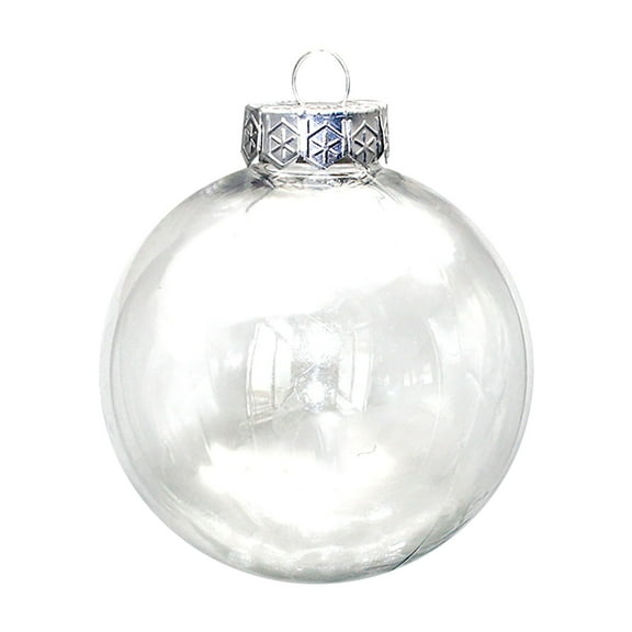 CASAFUN Christmas Ball Ornaments,Clear Plastic Fillable Ornaments Ball,Removable Top Clear Hanging Ornaments Ball,DIY Ornaments for Christmas, Wedding, Party, Home Decor