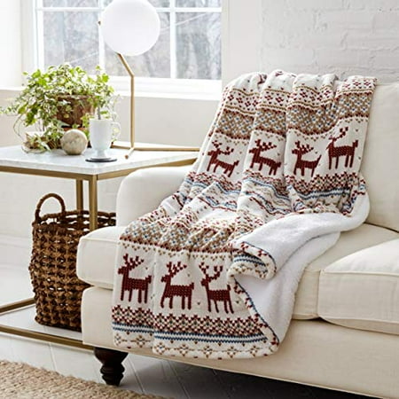 Eddie Bauer | Smart Heated Electric Throw Blanket - Reversible Sherpa - Hands Free Control - Wi-Fi Only (2.4GHz) - Compatible with Alexa Google iOS Android - Fair Isle Silver