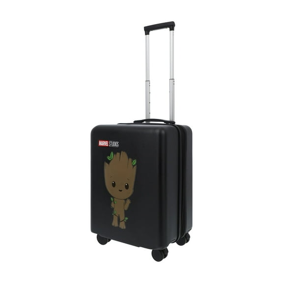 Marvel Guardians of the Galaxy 22.5 Inch Carry On Luggage, Baby Groot Hardshell Rolling Suitcase with Spinner Wheels, Black