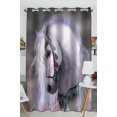 thumbnail image 1 of ABPHQTO Artistic White Horse Cortina de ventana única Cortina de cocina Tamaño 130x210 cm (Una pieza), 1 of 2