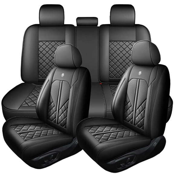 for Hyundai Kona 2021 Car Seat Cover, Black Car Seat Covers, Faux Leather 5 Seats Full Set Anti-Slip Backing Suitable for All Seasons, Protect Car Seats