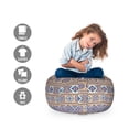 thumbnail image 2 of Ethnic Storage Toy Bag Chair, Vintage Pattern with Pastel Geometric Details, Stuffed Animal Organizer Washable Bag, Small Size, Multicolor, by Ambesonne, 2 of 3