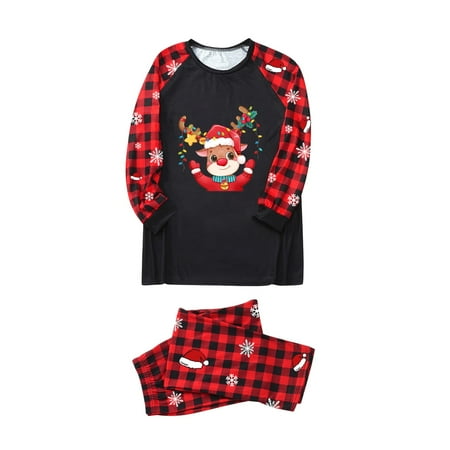 

Coopserbil Parent Child Women Mom Outfit Merry Christmas Plaid Print Parent Child Reunion Plaid Long Sleeved Trousers Family Pajamas Pants Matching Glow in The Dark Skeleton Jumpsuit Pajamas Famil