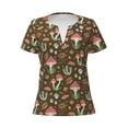 thumbnail image 3 of Naloa Mushrooms and Autumn Print T-Shirts Short Sleeve V Neck Tees for Women Fashion Tops Trendy Lightweight Soft Casual Summer Outfits Clothes, 3 of 5