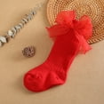 thumbnail image 2 of Baby Girls Knee High Socks Lace Bow Tube Ruffled Knit Cotton Long Stockings for Infants Toddlers Girls, 0-3Y, 2 of 7