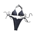 thumbnail image 3 of Conjunto de bikini para mujer, elegante ropa de playa para fiestas, viajes, spas, actividades acuáticas en la playa. M Black M, 3 of 9
