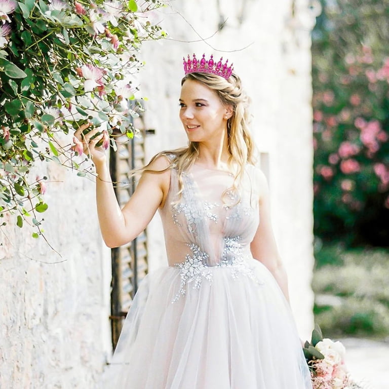 Bridal Tiara Headpiece Royal Queen Crowns High Tall Queen Crown, Royal Tiara for Bride, Gold Crowns  main image 2