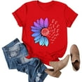 thumbnail image 6 of Women's Workout Tee - Athletic Plus Size Top - Short Sleeve Cotton - Trendy 2025 Design | Baberdicy | Womens Fashion Workout T Shirts Athletic Plus Size Tops Summer Trendy (Red | M), 6 of 9