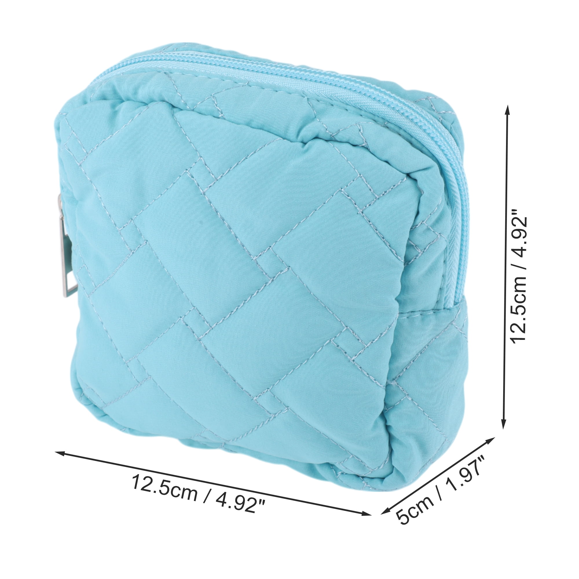 Unique Bargains 1 Pc Lady Portable Square Lipstick Bag for Outdoor Activities Lake Blue