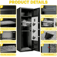 thumbnail image 3 of 12-13 Gun Safe for Rifles and Pistols, Gun Locker Fingerprint, Gun Safe Biometric, Removable Shelf for Rifles Safes, Gun Cabinet Long with Adjustable Shelf, 12"D X 14"W X 57"H, 3 of 9