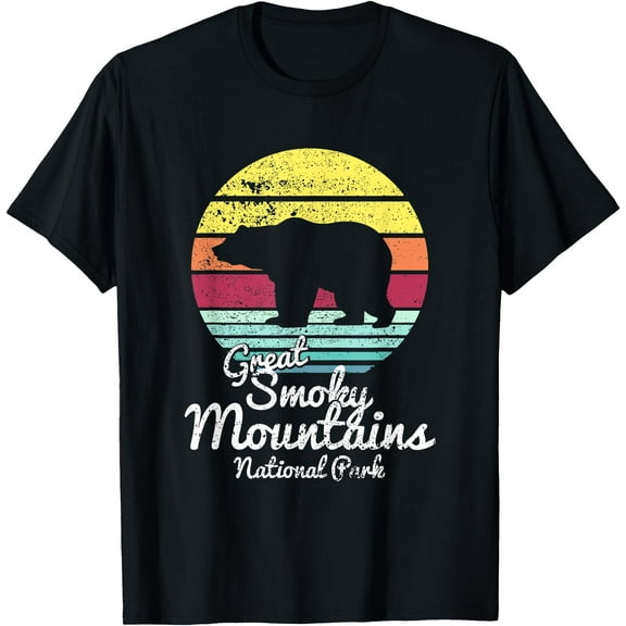 Retro Great Smoky Mountains National Park Bear Unisex T-Shirt for Men Women Kids Toddler