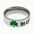 thumbnail image 3 of Stainless Steel "I am Ireland" Gaelic Shamrock Ring size 5, 3 of 5