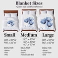 thumbnail image 4 of Abstract Tulip Flower Flannel Blanket for Bed,Travel and Camping, Blue Floral Transparent Super Soft Cozy Blanket for All Seasons 60"x80", 4 of 7
