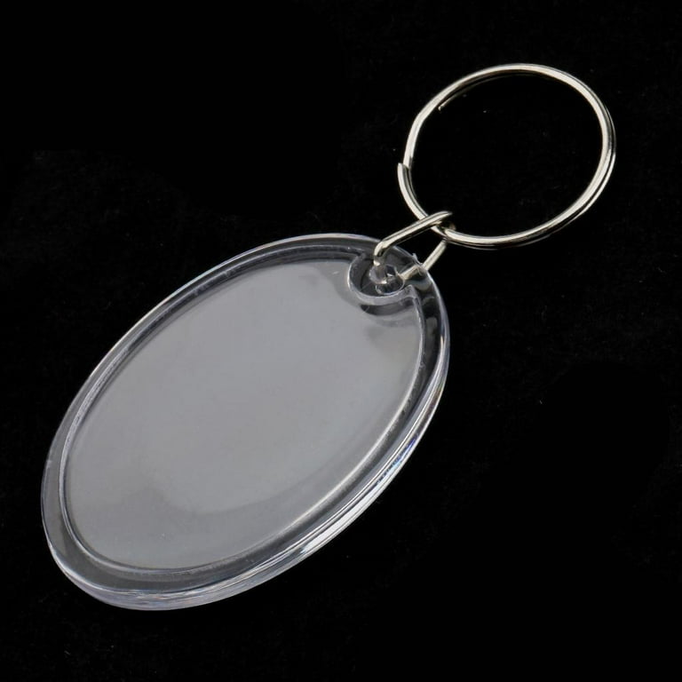 luzen 10 Pcs Transparent Clear Acrylic Blank DIY Photo Picture Frame Key  Chains Key Ring Keychain, Rectangle Shape