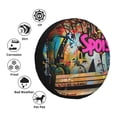thumbnail image 4 of Sikiie Graffiti Lamp Urban Scene PVC Leather Spare Tire Wheel Cover Spare Tire Cover, for Car Truck SUV Camper Trailer Universal Fit(14-17in)-14 inch, 4 of 6