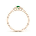 thumbnail image 2 of Angara Natural 0.35 Ct. Emerald with Diamond Classic Ring in 14K Rose Gold for Women (Ring Size: 12), 2 of 11