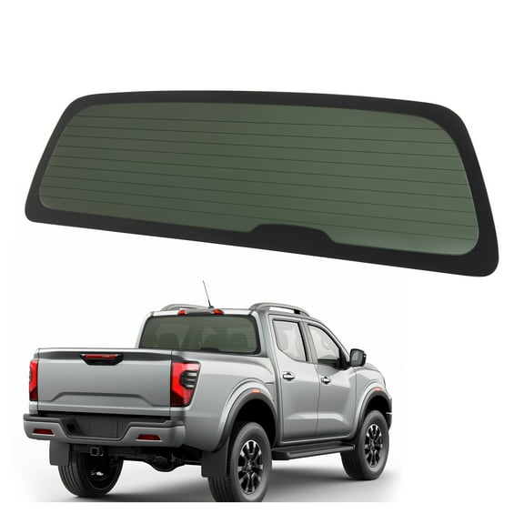 KOJEM Stationary Rear Window Glass Compatible with 2005-2021 Nissan Frontier Pickup 4 Door Crew&2 Door Extended Cab Replacement Heated Tempered Glass