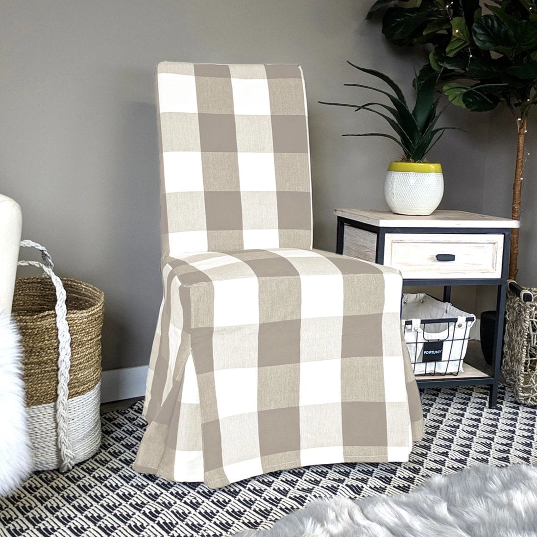 Beige Buffalo Check Chair Cover for IKEA HENRIKSDAL Liberia Ubuy
